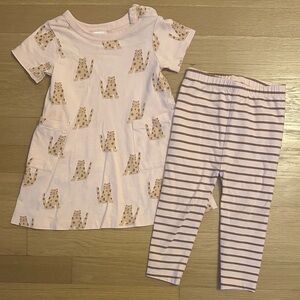 Hanna Andersson Pink Animal and Stripe Matching Set